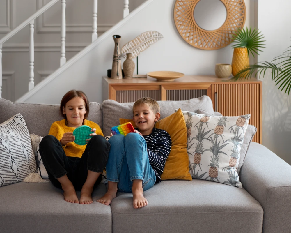wooden sideboard with glass doors